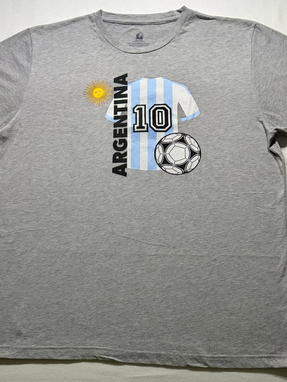 Argentina #10 Soccer T Shirt Men’s XL Gray Graphic Tee NWOT